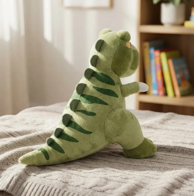 🦖💚 Peluche Dinosaurio T-Rex Verde Con Rayas Mediano🧸✨ - Image 5