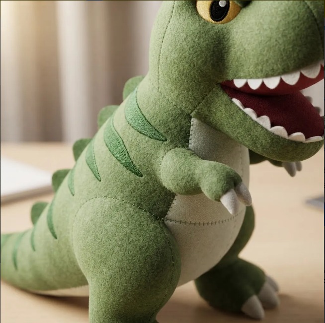 🦖💚 Peluche Dinosaurio T-Rex Verde Con Rayas Mediano🧸✨ - Image 2