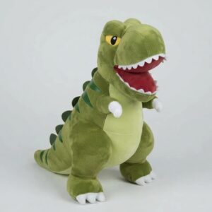🦖💚 Peluche Dinosaurio T-Rex Verde Con Rayas Mediano🧸✨