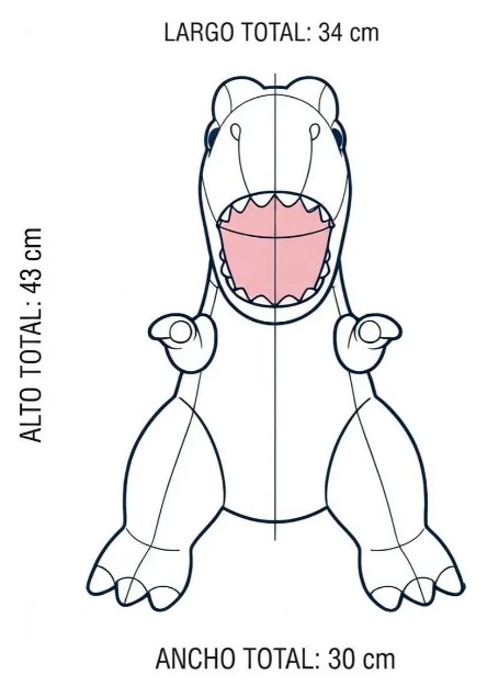 🦖💚 Peluche Dinosaurio T-Rex Verde Con Rayas Mediano🧸✨ - Image 3