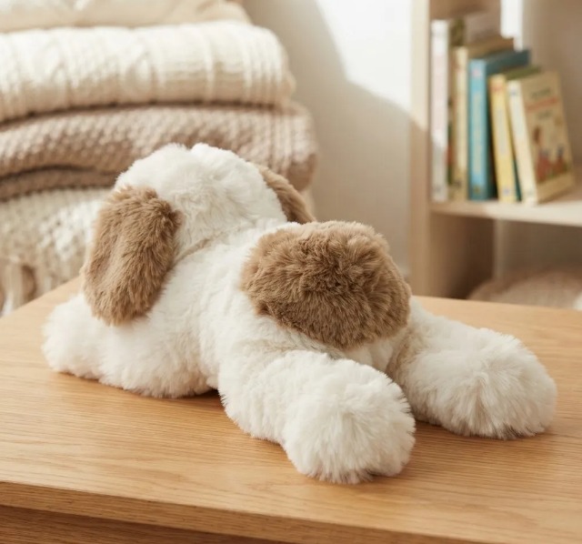 🐶❤️ PELUCHE PERRO ACOSTADO CON CORAZÓN ROJO Cafe Blanco❤️🐶 - Image 6