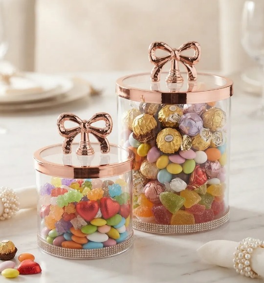 🎀✨ SET X2 TARROS ORGANIZADORES DE ACRÍLICO CON TAPA DE MOÑO ✨🎀 - Image 3