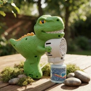 🦖🫧 Pistola De Burbujas Dinosaurio Con Luces Para Niños 🌈✨