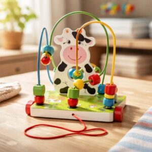 🌈🧸 Laberinto De Troncos Didáctico De Madera Colorido Para Niños Vaca🪵✨