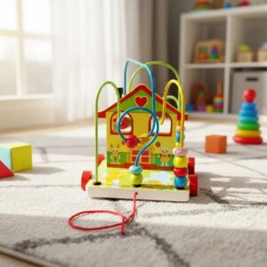 🌈🧸 Laberinto De Troncos Didáctico De Madera Colorido Para Niños Casita🪵✨