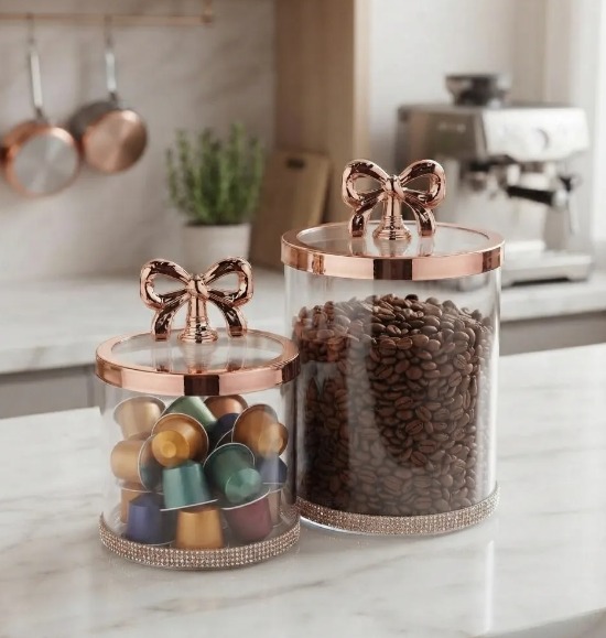 🎀✨ SET X2 TARROS ORGANIZADORES DE ACRÍLICO CON TAPA DE MOÑO ✨🎀 - Image 6