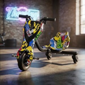 ⚡🏍️ TRICICLO ELÉCTRICO DRIFT TRIKE 360 CON LUCES LED – 350W MULTICOLOR🏁✨
