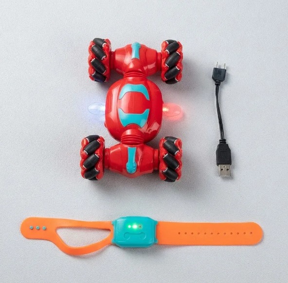 🚗 Carro Acrobático 4x4 con Luces LED y Reloj Sensor de Movimiento Rojo