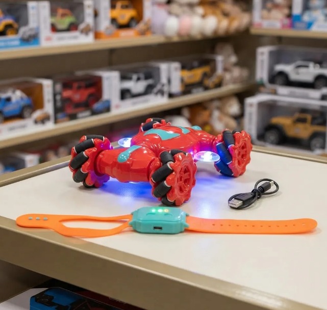 🚗 Carro Acrobático 4x4 con Luces LED y Reloj Sensor de Movimiento Rojo - Image 7
