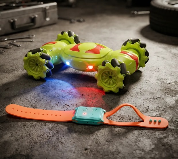 🚗 Carro Acrobático 4x4 con Luces LED y Reloj Sensor de Movimiento Verde - Image 2