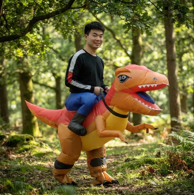 🦖 Disfraz Inflable de Dinosaurio para Adulto con Motor