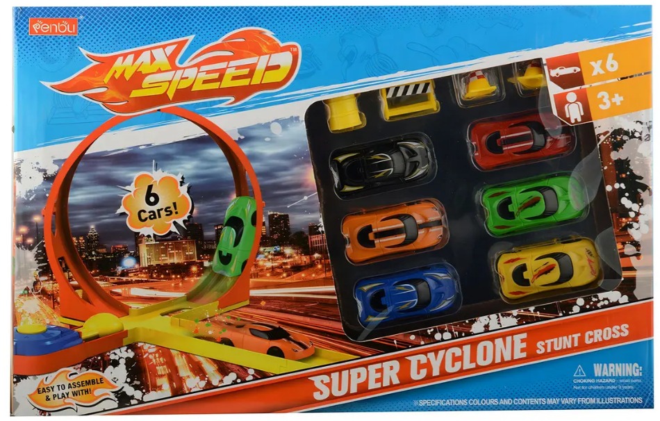 🏎️ Pista de Carreras Max Speed Super Cyclone Stunt Cross 6 Carritos - Image 4