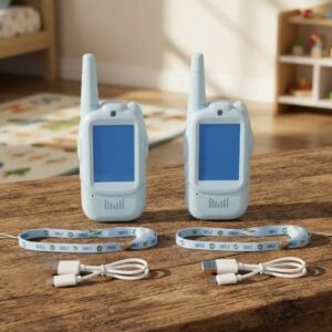📹📡 Video Walkie Talkie Infantil Recargable con Cámara, Pantalla y Juegos – Set x2