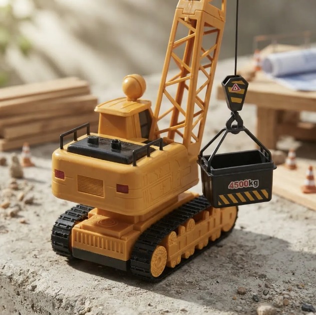 🏗️🚜 Grúa Oruga De Juguete A Control Remoto Con Gancho Elevador, Luces, Sonido Y Humo 💨✨ - Image 5